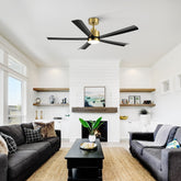 52-Inch  5-Blade LED Ceiling Fan with Light and Remote,5" Downrod Included